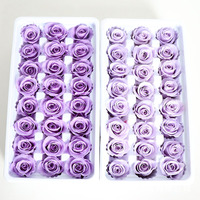 Bouquet de roses préservées de qualité éternelle de 2 à 3cm dans une boîte cadeau pour la fête des mères et Pâques Fourniture directe en usine de matériaux de bricolage faits à la main