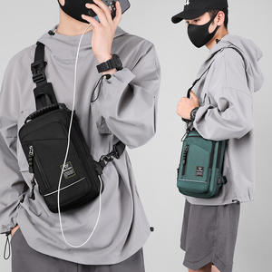 ดีไลฟ์กระเป๋าคาดหน้าอกผู้ชาย ไนลอน สีดำ กระเป๋าสะพายข้างอเนกประสงค์สำหรับการเดินทางเพื่อการพักผ่อน ฤดูร้อน 2022 - Product Image 3