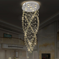 Luminaire suspendu dans le hall du centre commercial de l'hôtel Villa Long escalier K9 Crystal Ball Lustre Luminaire