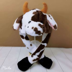 Gorro de invierno de felpa con orejas de conejo LED móviles para mujer, diseño de Búfalo del Año Nuevo Chino, ideal para bailar o como juguete. - Product Image 5