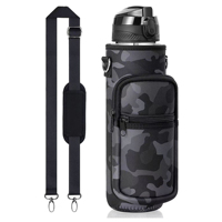 Promotion Exceptionnelle Sac de Transport en Néoprène pour Bouteille d'Eau 1L avec Bandoulière Réglable, Housse Isotherme pour Bouteilles en Verre/Plastique