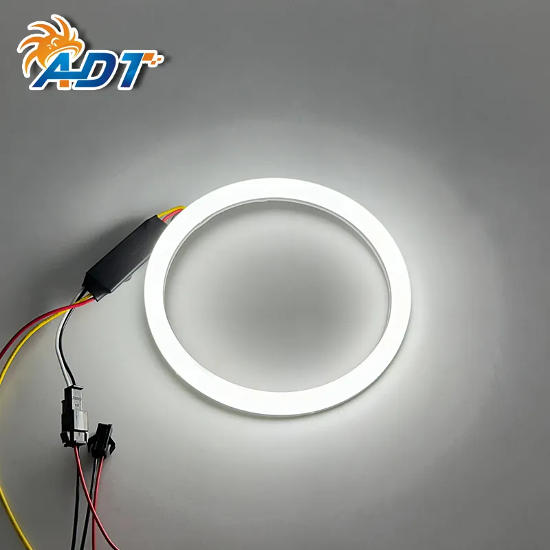 ADT DRL SMD ring lamp cotton dual color 4300k 6000k white amber car angel eyes halo ring lights