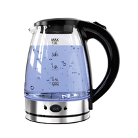 Bouilloire électrique en verre de 1,8 L avec base rotative à 360 degrés, bouilloire électrique en verre pour hôtel, bouilloire électrique pour la maison
