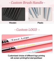 Pinceaux de maquillage professionnels en gros à double tête, personnalisables, en poils synthétiques, pour visage et lèvres
