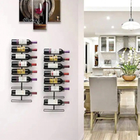 Organisateur de stockage de vin support d'affichage bricolage suspendu 8 bouteilles support de verre à vin plafond décoration étagère murale casier à vin chevilles