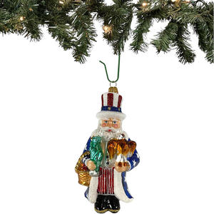 Personalizada Colgante Vidrio Soplado Tío Sam <span class=keywords><strong>Navidad</strong></span> Papá Noel Decoraciones Vidrio Estatuilla Regalo <span class=keywords><strong>de</strong></span> <span class=keywords><strong>Navidad</strong></span> - Product Image 5