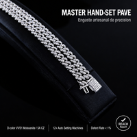Chaîne cubaine Hip Hop 8 mm en laiton avec zircon géométrique serti, longueurs personnalisables, collier unisexe pour usage quotidien