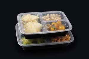 <span class=keywords><strong>Contenedores</strong></span> de comida tipo bento negros de 24 oz, <span class=keywords><strong>contenedores</strong></span> de preparación de comidas de 3 compartimentos con tapas para la escuela y el trabajo - Product Image 5