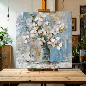 100% Vẽ Tay Tường Nghệ Thuật Cho Trang Trí Nội Thất Kết Cấu Sơn Dầu Vẫn Cuộc Sống Hoa Tranh Trên Vải Cho Phòng Khách - Product Image 3