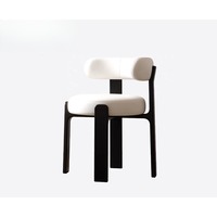 Chaises de salle à manger portables de style mid-century en bois de frêne avec revêtement en velours, mobilier de maison en gros
