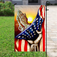 Ensemble de drapeaux suspendus à thème patriotique pour anniversaire, imprimés numériquement recto-verso, en polyester imperméable et durable, 30x45cm, pour décoration extérieure