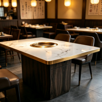 Table de barbecue commerciale haut de gamme Jilu Factory, sans fumée, auto-purifiante, avec échappement inférieur pour rôtir la viande dans les lieux de réception