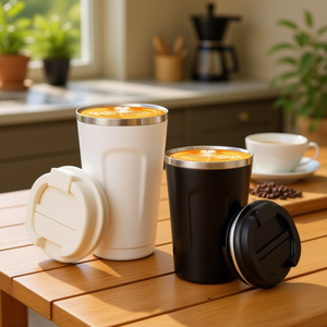 Gobelet isotherme en acier inoxydable 510 ml, isolé sous vide avec couvercle pour la maison, les voyages en plein air, ELEGATE VAS.37, design minimaliste - Product Image 2