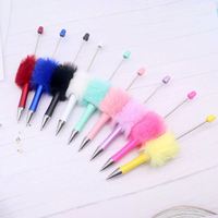 Stylos en peluche perlés écologiques en gros en stock, créatifs - Bordure colorée, faits à la main, fournitures promotionnelles pour fêtes