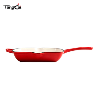 Poêle à griller carrée en fonte émaillée de 26 cm, populaire, saine, sans produits chimiques, à surface striée, idéale <span class=keywords><strong>pour</strong></span> les steaks à la maison - Product Image 4