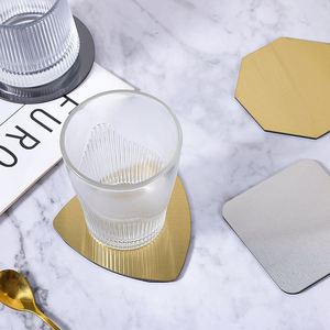 High-end Design Heat Insulation Table <b>Mat</b> Plating Gold Metal Stainless Steel coaster for Hotel <b>bar</b> Custom Supplies - Product Image 4