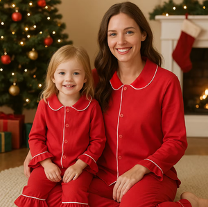 2025 Natal Família Combinando Crianças Meninos Meninas Pijamas Set Em Branco Algodão Mulheres Sleepwear Impressão Personalizada Família Combinando Loungewear - Product Image 1