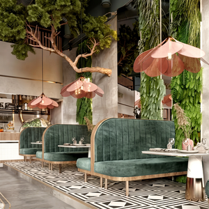 Customized One-stop Living Room Design Modern Elegant Leather Furniture Set Green <b>Seating</b> Sofa <b>Bench</b> <b>for</b> Commercial Use - Product Image 1