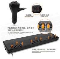 Lumière stroboscopique LED pour tableau de bord intérieur de voiture, lumière stroboscopique décorative intérieure de voiture, lumière stroboscopique LED pour tableau de bord intérieur de véhicule d'urgence