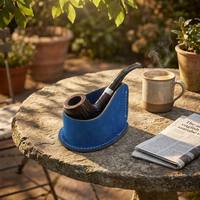 Support de pipe de luxe en similicuir suédé, options de matériaux doubles, doublure floquée, support anti-rayures pour pipes en bois de bruyère haut de gamme