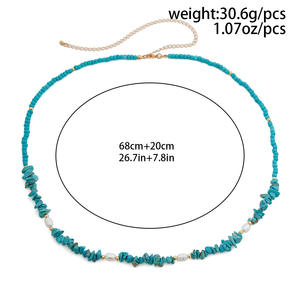 بوهيميا حجر طبيعي مجوهرات الجسم الخرز أزياء البطن الجسم تقليد سلسلة اللؤلؤ الخصر - Product Image 6