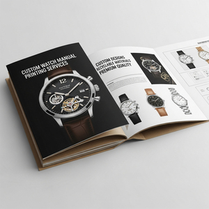 Service d'impression de brochures de manuel d'instructions de montre personnalisé XJY avec carton/panneau duplex recyclable conception personnalisée - Product Image 3