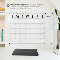 Calendrier en acrylique transparent effaçable à sec, tableau blanc, calendrier domestique, vente directe d'usine, personnalisable, best-seller