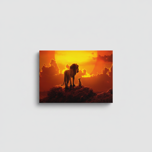 Lion and Baby Lion Printed <b>Canvas</b> Artwork: Elegant <b>Wall</b> Decor,WRAPPED <b>CANVAS</b> - Product Image 2