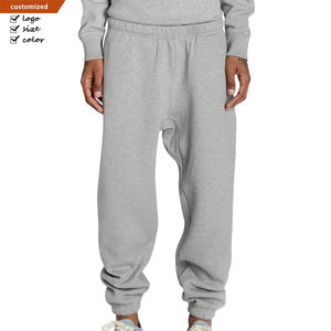 <span class=keywords><strong>Pantaloni</strong></span> da Jogging in Pile Grigio Tinta Unita per Uomo Alta Moda <span class=keywords><strong>con</strong></span> Elastico in Vita e Polsini <span class=keywords><strong>Pantaloni</strong></span> Casual in Cotone Pesante - Product Image 1