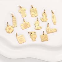 Breloques en acier inoxydable sur le thème de la caméra rétro, du Colisée et de la Tour de Pise, pendentifs de statues grecques antiques pour la fabrication de bijoux DIY
