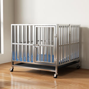 Ukuran opsional kandang anjing baja tahan karat lipat tugas berat mobil drop dalam ruangan luar ruangan rumah kandang untuk anjing besar - Product Image 6