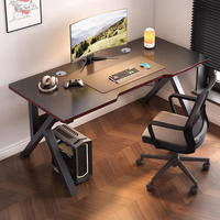 Bureau de jeu moderne ergonomique E-Sports pour PC Mobilier de bureau en bois durable avec porte-gobelet Plusieurs tailles pour bureau à domicile