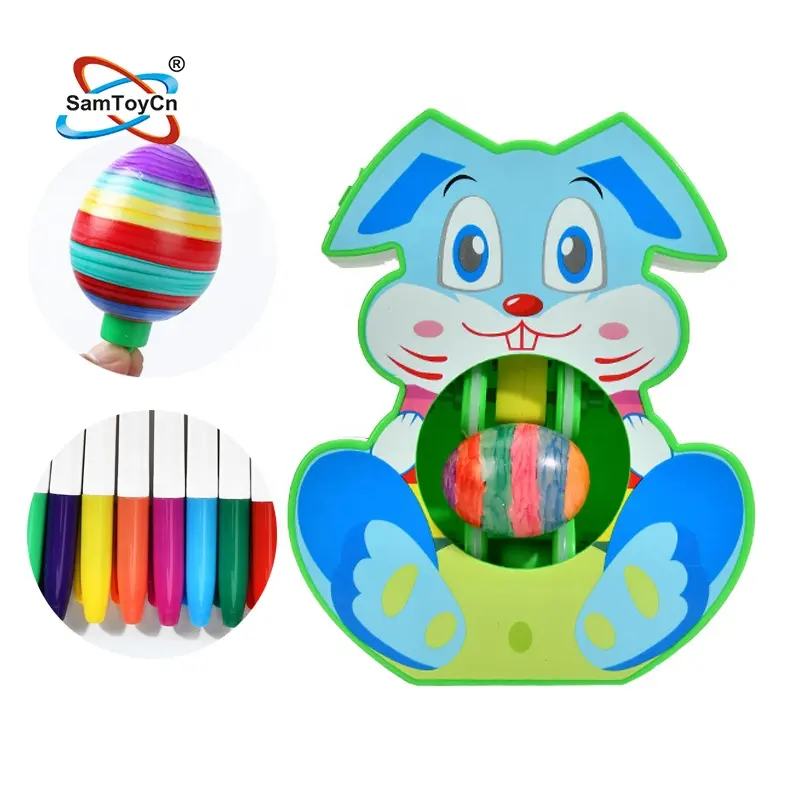 Samtoy bomboniere per bambini Kit di pittura fai da te sorpresa uovo coniglio giocattoli uova di pasqua di plastica per la decorazione di pasqua