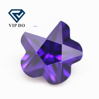 Pierres précieuses synthétiques en zircon cubique en forme de fleur, grade 5A, 3x3mm-12x12mm, violet/foncé
