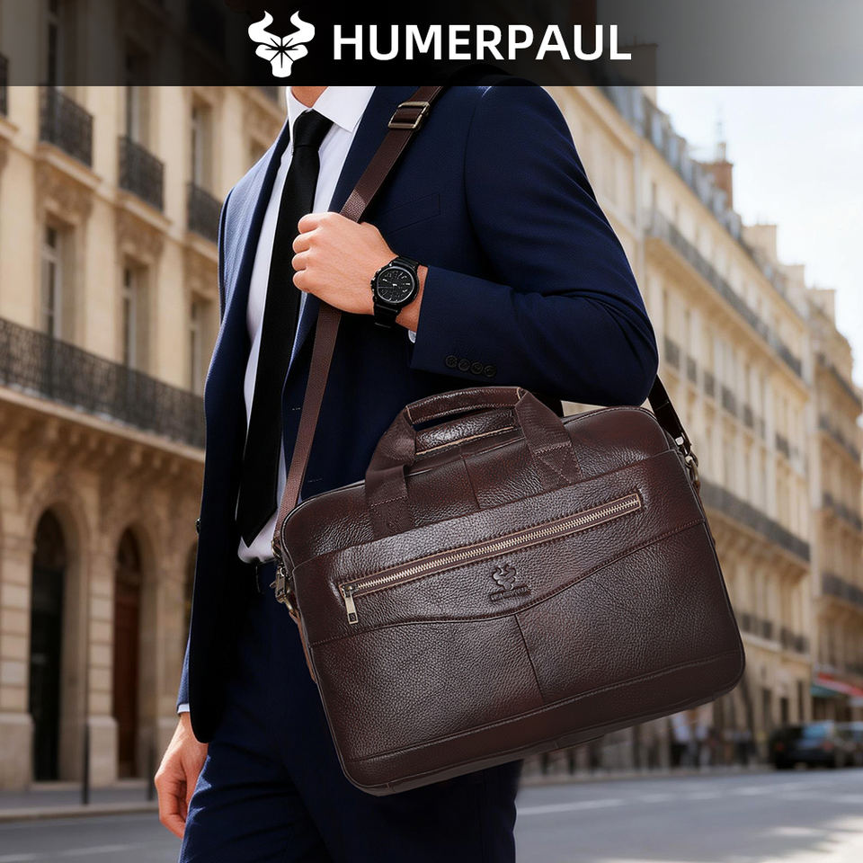 HUMERPAUL Custom Leather Laptop Briefcase product view