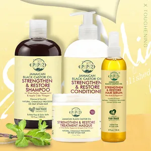 Lidercare Hot Selling Nature Organische Haargroei Hydraterende Ricinusolie Shampoo Set Voor Krullend Haar Jamaikaanse Zwarte Ricinusolie