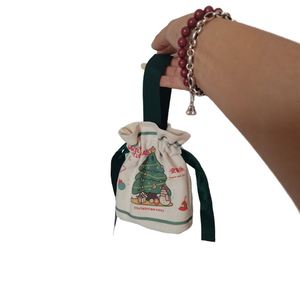 Boîte et sac cadeaux de Noël 2025 – Emballage portable en toile pour bonbons, style frais - Product Image 4