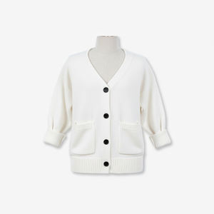 Pocket <b>Cardigan</b> Full Casual V-neck 100% Acrylic Anti-Wrinkle Vietnam Cable Solid color Knit <b>Cardigan</b> 4 button - Product Image 4
