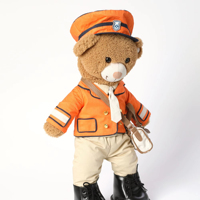 Peluches unisexes longues de 40cm Uniformes personnalisés Accessoires d'animaux en peluche remplis de coton PP pour construire un ours