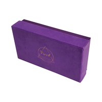 Couvercle et boîte de base uniques et luxueuses avec logo d'estampage de feuille d'or Boîte d'emballage en velours haut de gamme pour bijoux cosmétiques