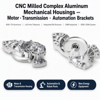 Piezas de Aleación de Aluminio 6061 Fresadas por CNC de Alta Precisión para Carcasas de Motor, Orificios Roscados, Equipos Industriales y Robots
