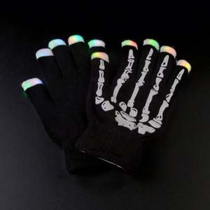 Guantes de Dedo de Esqueleto Luminosos LED para Halloween, Guantes Intermitentes para Fiestas, para Uso en Exteriores - Product Image 1