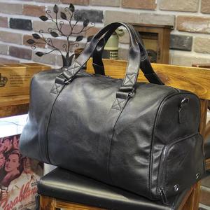 Leather Duffel Luggage Bag Business <b>Travel</b> Gym Sports Fitness Polyester Lining Weekender <b>Holdall</b> Bag - Product Image 3