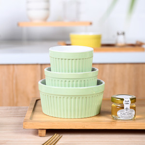 Multisize Gestreepte Soufflé Ramekin Cupcake Bakoven Pudding Kommen Keramische Ramekin - Product Image 5