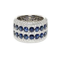 Bague de Fiançailles et Alliance en Argent 925S avec Saphir Bleu Taille Princesse, Bague de Fiançailles Épaisse, Alliance Fine, Délai de Livraison