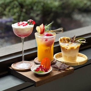 Sapele Noyer Bois 2/3 Café Tasse Plateau Boissons Assiette Vin Porte-Gobelet Un Haricot Trois Boissons Café Boisson Thé Dégustation Plateau - Product Image 6