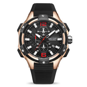 Montre-bracelet en silicone à calendrier multifonctionnel à grand cadran pour hommes montre de sport étanche - Product Image 5