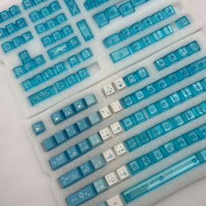 Bộ <span class=keywords><strong>keycap</strong></span> PBT nhuộm màu xanh dương trong suốt CHENZO, thiết kế Cherry Profile, chống dầu, chống mài mòn, dùng cho bàn phím cơ khí từ tính. - Product Image 2