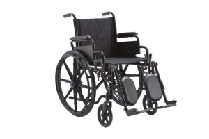 Silla de Ruedas Plegable de Acero Negro con Reposapiés Neumático Elevador y Cojín de Alivio de Presión - Product Image 5