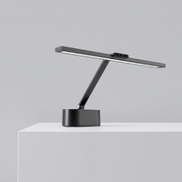 Lampe de bureau LED dimmable 24W noire avec bras réglable, lumière d'étude moderne pour enfants, protection oculaire et minuterie, lampe de lecture 3 couleurs